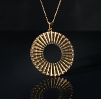 SI Simbolo Necklace 18 carat Yellow Gold 32 Diamonds Luxury Transformation Jewellery
